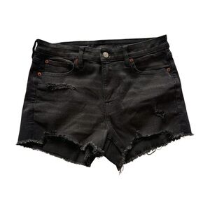 American Eagle Outfitters Black Distressed Jean Shorts